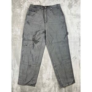 VEEZO Grey Wash Carpenter Jeans Baggy Fit Utility Pockets Mens Size‎ 34